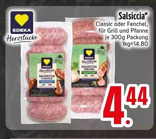 Salsiccia* Classic oder Fenchel, für Grill und Pfanne je 300g Packung