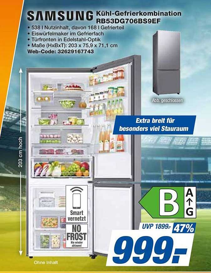 SAMSUNG Kühl-Gefrierkombination RB53DG706BS9EF