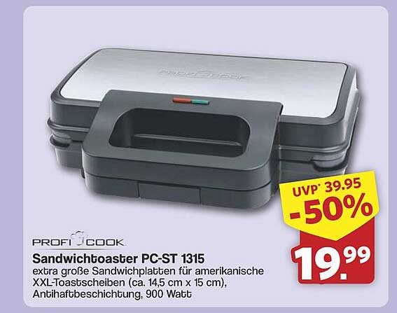 Sandwichtoaster PC-ST 1315