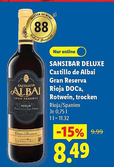 SANSIBAR DELUXE Castillo de Albai Gran Reserva Rioja DOCa, Rotwein, trocken