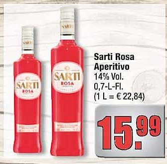Sarti Rosa Aperitivo 14% Vol. 0,7-L-Fl. (1 L = € 22,84)