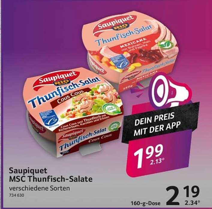 Saupiquet MSC Thunfisch-Salate verschiedene Sorten