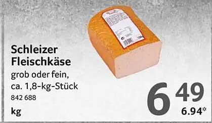Schleizer Fleischkäse grob oder fein, ca. 1,8-kg-Stück