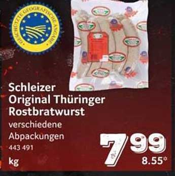 Schleizer Original Thüringer Rostbratwurst verschiedene Abpackungen