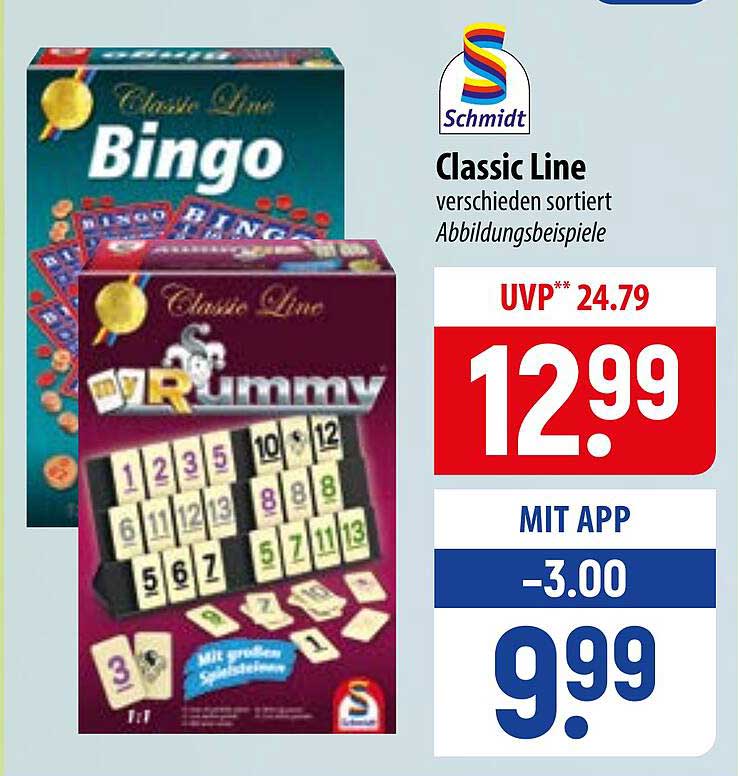 Schmidt Classic Line verschieden sortiert Abbildungsbeispiele