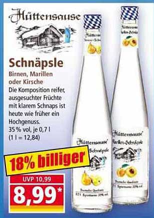 Schnäpsle Birnen, Marillen oder Kirsche