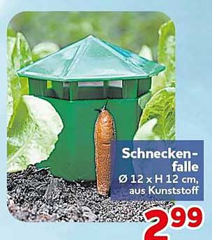 Schneckenfalle Ø 12 x H 12 cm, aus Kunststoff