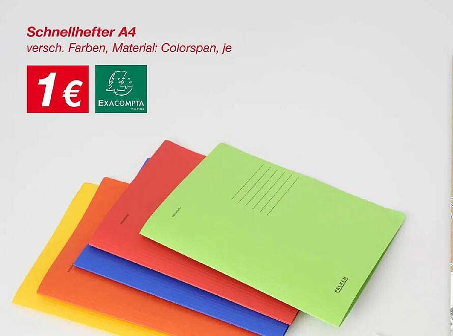 Schnellhefter A4 versch. Farben, Material: Colorspan, je