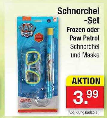 Schnorchel-Set Frozen oder Paw Patrol Schnorchel und Maske