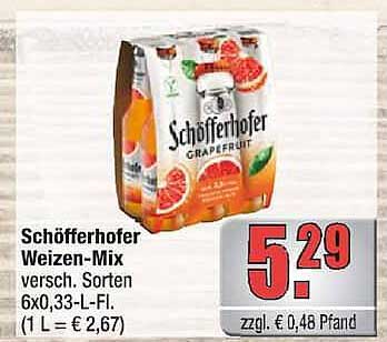 Schöfferhofer Weizen-Mix versch. Sorten 6x0,33-L-Fl. (1 L = € 2,67)