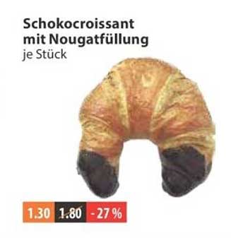 Schokocroissant mit Nougatfüllung je Stück