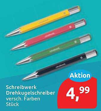 Schreibwerk Drehkugelschreiber versch. Farben Stück