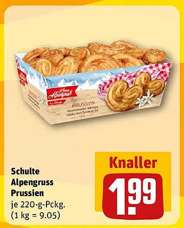 Schulte Alpengruss Prussien je 220-g-Pckg. (1 kg = 9.05)
