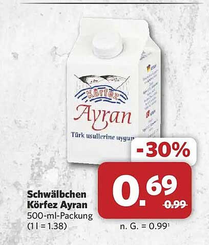 Schwälbchen Körfez Ayran 500-ml-Packung (1 l = 1.38)