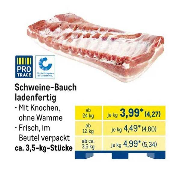 Schweine-Bauch ladenfertig