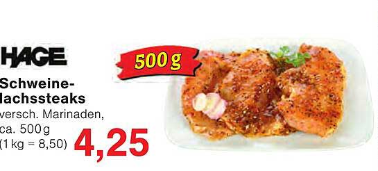 Schweine-lachsteaks versch. Marinaden, ca. 500 g (1 kg = 8,50)