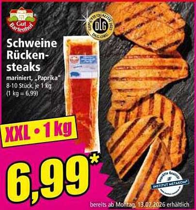 Schweine Rücken-steaks mariniert „Paprika“