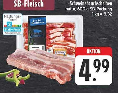 Schweinebauchspeiben natur, 600 g SB-Packung