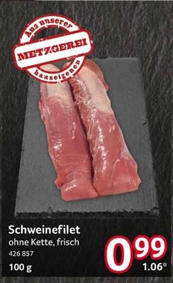 Schweinefilet ohne Kette, frisch