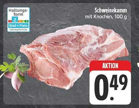Schweinekamm mit Knochen, 100 g