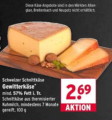 Schweizer Schnittkäse Gewitterkäse*
