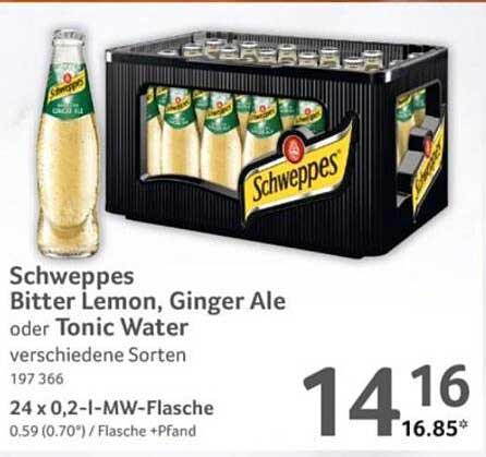 Schweppes Bitter Lemon, Ginger Ale oder Tonic Water