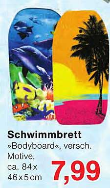 Schwimmbrett »Bodyboard«, versch. Motive, ca. 84 x 46 x5cm