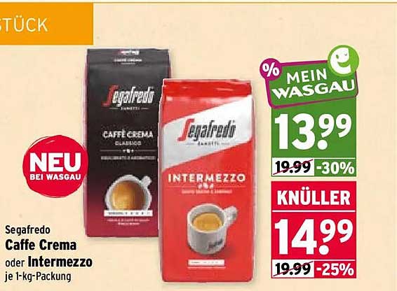 Segafredo Caffe Crema oder Intermezzo je 1-kg-Packung