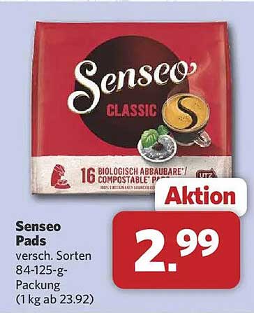 Senseo Pads versch. Sorten 84-125-g-Packung (1 kg ab 23.92)