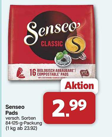 Senseo Pads versch. Sorten 84-125-g-Packung (1 kg ab 23.92)