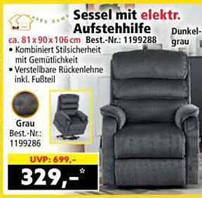 Sessel mit elektr. Aufstehhilfe