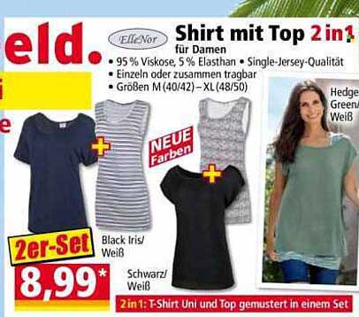 Shirt mit Top 2 in 1 für Damen