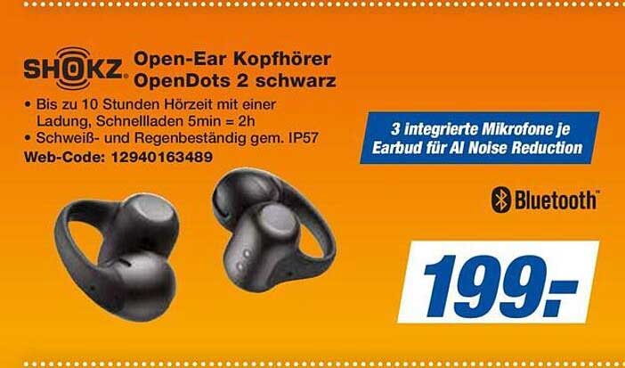 SHOKZ Open-Ear Kopfhörer OpenDots 2 schwarz