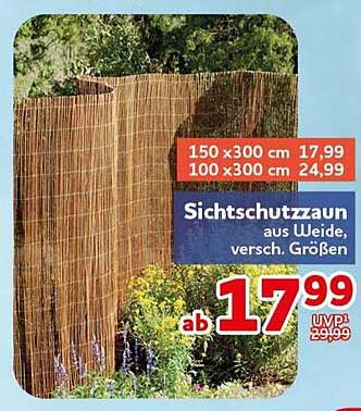 Sichtschutzzaun aus Weide, versch. Größen
