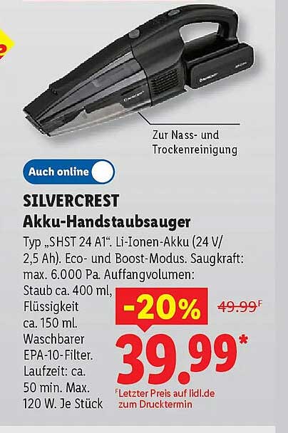 SILVERCREST Akku-Handstaubsauger