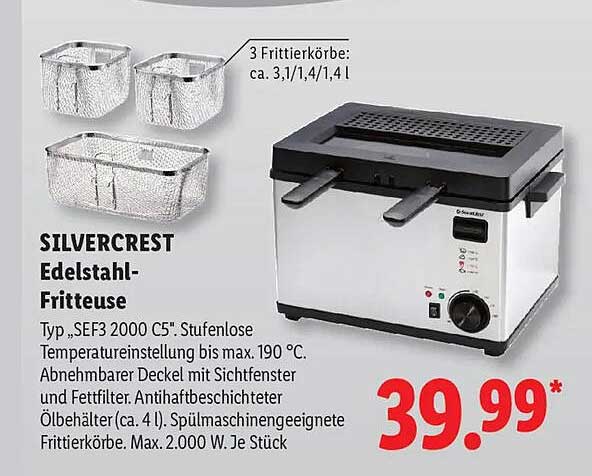SILVERCREST Edelstahl-Fritteuse