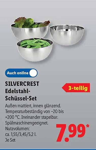 SILVERCREST Edelstahl-Schüssel-Set