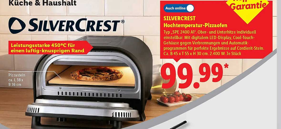 SILVERCREST Hochtemperatur-Pizzaofen