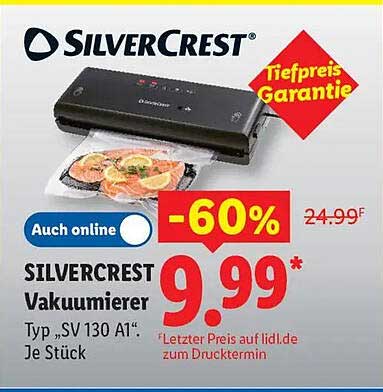 SILVERCREST Vakuumierer Typ „SV 130 A1“ Je Stück