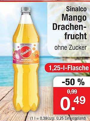 Sinalco Mango Drachenfrucht ohne Zucker
