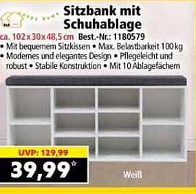 Sitzbank mit Schuhablage