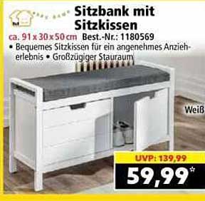Sitzbank mit Sitzkissen