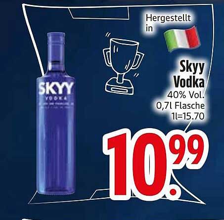 Skyy Vodka 40% Vol. 0,7l Flasche 1l=15.70