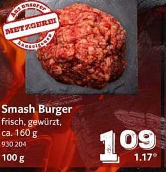 Smash Burger frisch, gewürzt, ca. 160 g