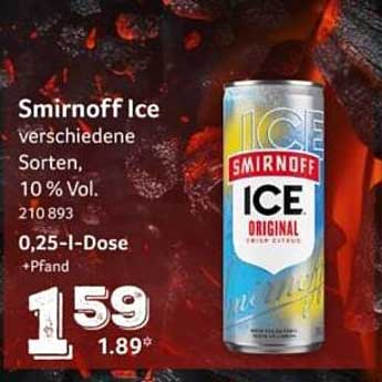 Smirnoff Ice verschiedene Sorten, 10 % Vol. 0,25-L-Dose +Pfand