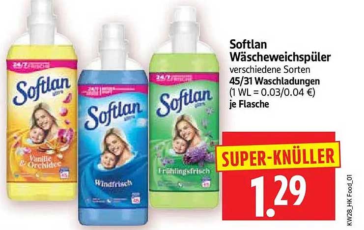 Softlan Weichspüler verschiedene Sorten