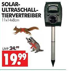 SOLAR-ULTRASCHALL-TIERVERTREIBER 11x14x8cm