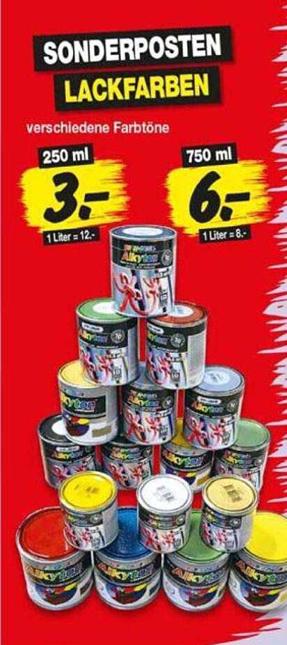 SONDERPOSTEN LACKFARBEN