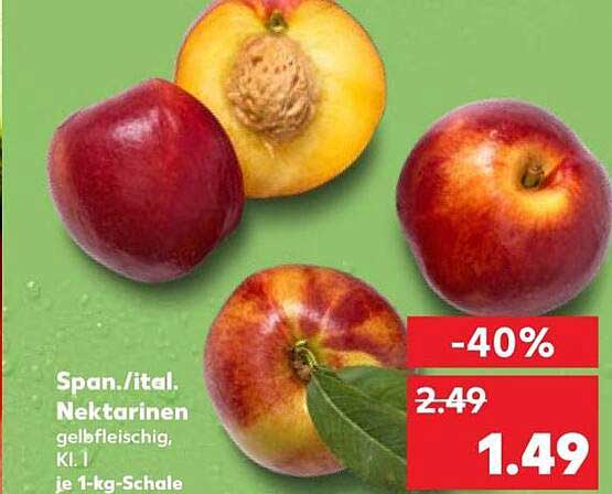 Span./ital. Nektarinen gelbfleischig, Kl. I je 1-kg-Schale