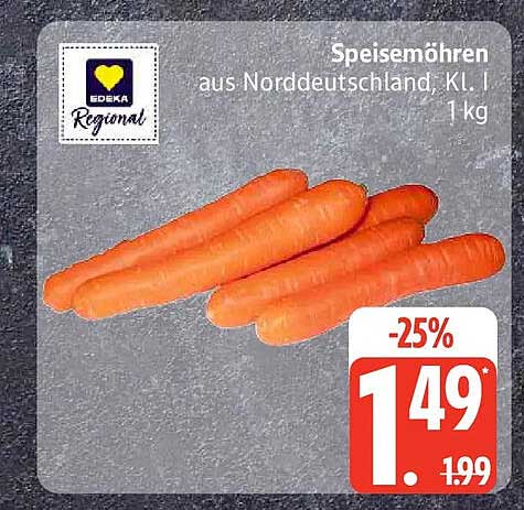 Speisemöhren aus Norddeutschland, Kl. I 1 kg